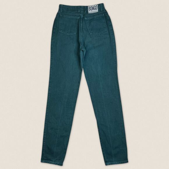 Vintage 90s BONGO Dark Green Jeans - Size 27 x 32 - Picture 2 of 8